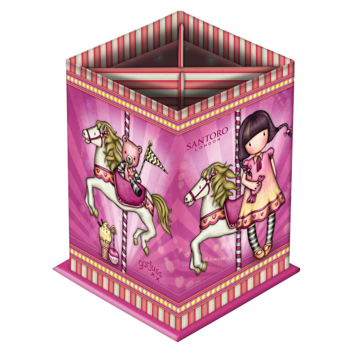 Portapenne Safta Carousel Rosa